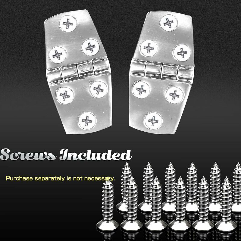 Marine Monture Charnières de Porte Acier Inoxydable Charnière de Bateau de Trappe Matériel À toute épreuve Charnière de bateau Plateforme Cabinet SUS 316 2pcs 38 mm x 76 mm - Argent - 4