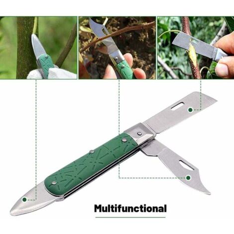 XiXiRan Couteau Serpette Pliant Greffage Jardin - Couteau De Poche Acier Carbone Multifonction