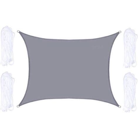 Ulisem Voile d'ombrage rectangulaire 2 x 3 m, protection solaire, coupe-vent, protection UV, résistance à la déchirure, kit de montage pour camping, terrasse, balcon, jardin, extérieur (4 x 6 m, D) (1/4)