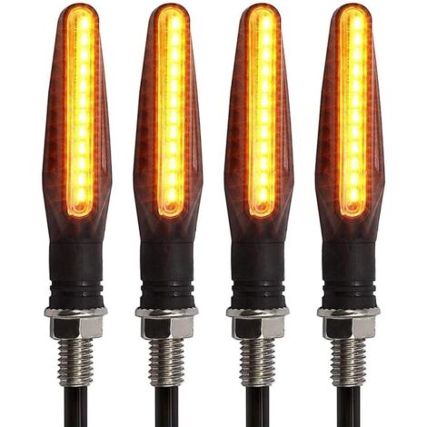 Ulisem 4 Pièces Moto 12 LED Clignotants Indicateurs Ambre Clignotant Voyant Circulant Indicateurs De Moto Étanche