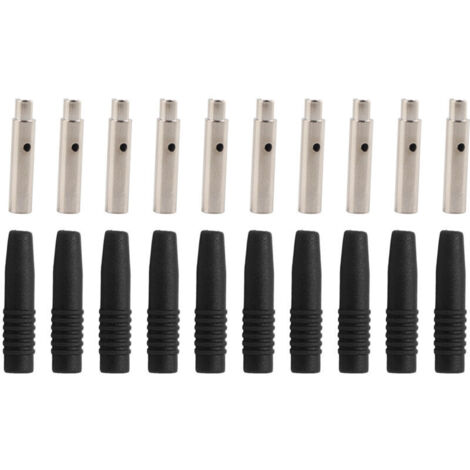 Ulisem Lot de 10 connecteurs bananes isolés de 2 mm avec gaine de protection pour équipement de test, noir (1/4)