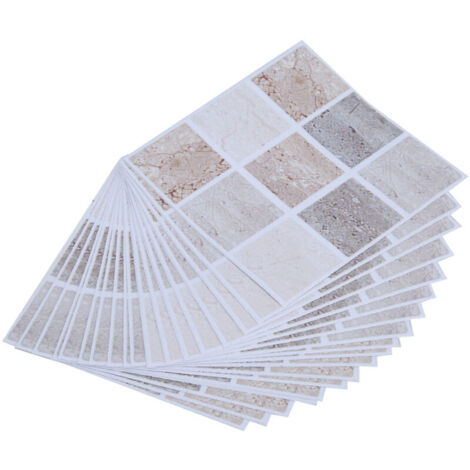 Ulisem Autocollants de transfert de carreaux de mosaïque, 18 pièces, pour salle de bain, cuisine, maison (10cm x 10cm) (004) (1/4)