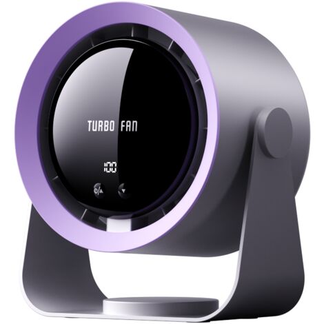 Ulisem Ventilateur de bureau USB rechargeable avec affichage numérique, 5 vitesses ultra-silenci (1/5)