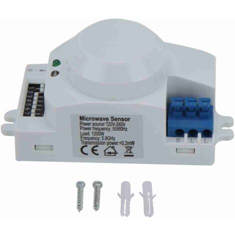UlisemCapteur de mouvement à micro-ondes radar à 360 degrés, interrupteur d'éclairage intelligent 220 V-240 V CA SK-600