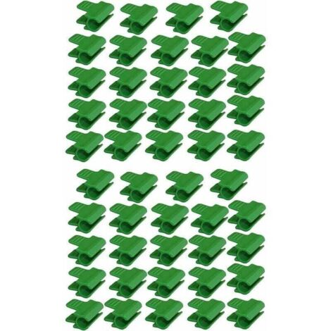 UlisemLot de 48 colliers de serrage pour tuyau de jardin, accessoires de film d'abri de jardin, diamètre extérieur 16 mm, piquets pour plantes, clips en plastique pour serre, Vert (1/4)