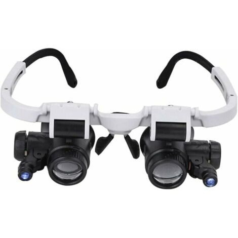 Loupe à Bandeau Réglable 8X-15X-23X – Ultra Légère, 2 LED, Pour Couture, Lecture, Bijouterie