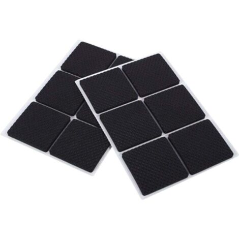 UlisemPatin Antiderapant Tampon Caoutchouc Meuble, 12pcs 50mm Premium Patins Antidérapants Adhesif Sol pour la Fixation en Place des Mobiliers, pour Protéger Votre Plancher (Carré) (1/4)