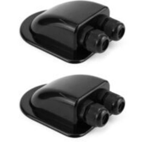 Ulisem2PCS Passe-Toit IP68 Presse-étoupe Solaire étanche boîtier d'entrée de câble Double résistant aux intempéries, Caravane et Bateau Passe câble en ABS, le noir (1/4)