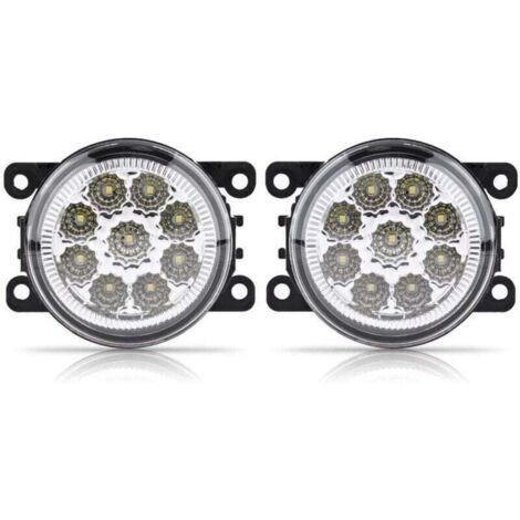 UlisemFog Light Ranger,Fog Light Ranger, Feux Diurnes Rond,Fendinebbia+Smart+450,Feux De Jour Led Fiat Drl Voiture Antibrouillard,Antibrouillard,9 Led Voiture Avant Rond Antibrouillard Drl Feux De (1/4)