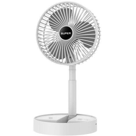 UlisemVentilateur de bureau pliable USB blanc, mini ventilateur électrique de dortoir, ventilateur télescopique portable (1/4)