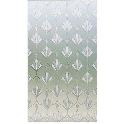 UlisemFilm autocollant anti-regards pour fenêtre Motif fleur du bonheur, décoration de salle de bain (50 x 500 cm) (1/4)