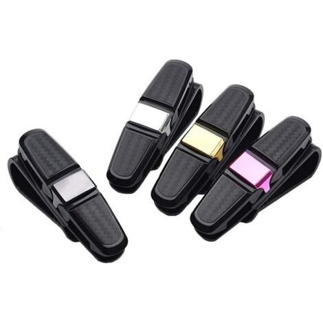 UlisemLot de 4 Porte-Lunettes pour Pare-Soleil de Voiture, Support de Lunettes Voiture, Porte-Lunettes pour Pare-Soleil avec Clip, Clips de Lunettes pour Pare-Soleil de Voiture, Clip Pare-Soleil de Vo (1/4)