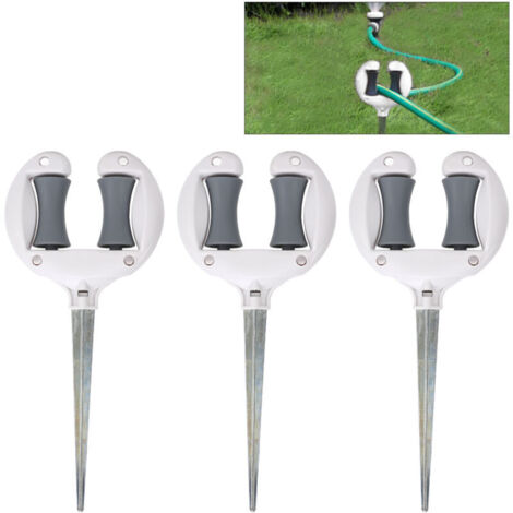 UlisemGuide de tuyau d'arrosage, rouleau supérieur à clous, positionnement du tuyau d'eau douce, tête pointue, support de pointe de guidage de tuyau de pelouse (1/4)