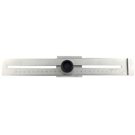 UlisemRègle de traçage chromée mate graduée au laser, graduation en mm, bord de traçage trempé, tailles Nom: 250 mm Mesure en inox (1/4)