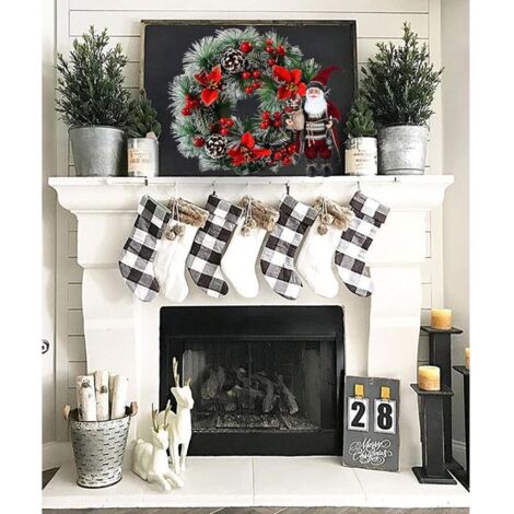 Couronne De Noël Artificielle 40 Cm - Guirlande Porte Entrée Avec Nœud, Boules & Feuilles Vertes - Décoration Festive Intérieur Extérieur