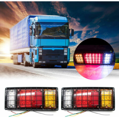 Ulisem Barre de feu arrière de camion à 40 LED, feu arrière super lumineux avec clignotant de frein arrière avec protection en filet de fer pour 12/24 V, camion, bateau, motoneige, remorque, camping-c (1/5)