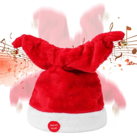 Chapeau de Père Noël électrique XVX chantant et dansant avec bois de renne amusant pour toute la Chapeau de Père Noël électrique XVX chantant et dansant avec bois de renne amusant pour toute la