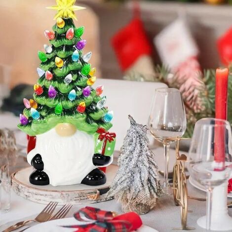 Figurine Sapin De Noël En Cristal 8,9 Cm - Presse-Papier Verre Brillant - Décoration De Table Festive Et Cadeau Créatif (Champagne)