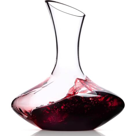 Ulisem – Décanteur en cristal soufflé à la main 1700 ml – Résistant aux chocs – Design élégant pour sublimer vos crus – Carafe à vin décorative (1/5)