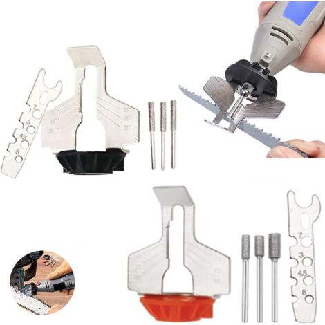 Scie Chaînes Outil Affûtage Kit D'affûtage Tronçonneuse Rotatif Kit Accessoire Chaîne Scie Tronçonneuse Affûtage Fixation Outil Scie Aiguiseur Guide Perceuse à Outils pour Chaînes de Scie(2 Ensembles) (1/5)
