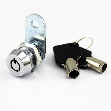Ulisem Serrure à came tubulaire avec cylindre de 17 mm et finition chromée, touchée à 2 touches, verrouillage de l'armoire de came Verrouillage d'amiral pour tiroir de placard RV (1/5)