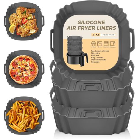 Ulisem – Lot de 3 moules en silicone pour friteuse à air – Réutilisables – Cuisson sans huile – Accessoires compatibles avec Airfryer