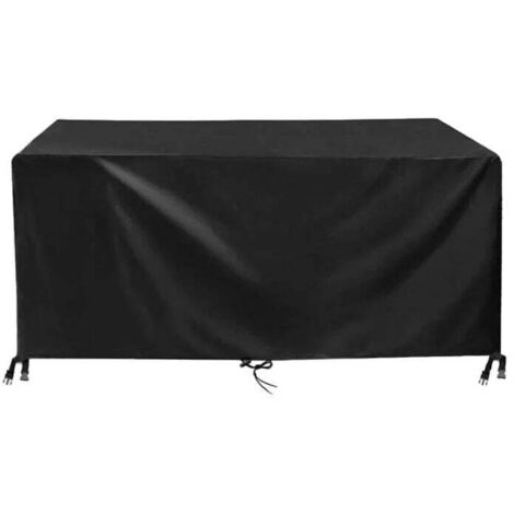 Ulisem – Housse de protection pour table de jardin 150x90x75cm – Tissu Oxford 420D imperméable – Résistant aux UV et déchirures – Conception coupe-vent avec sangles - NOIR 420 D (1/5)