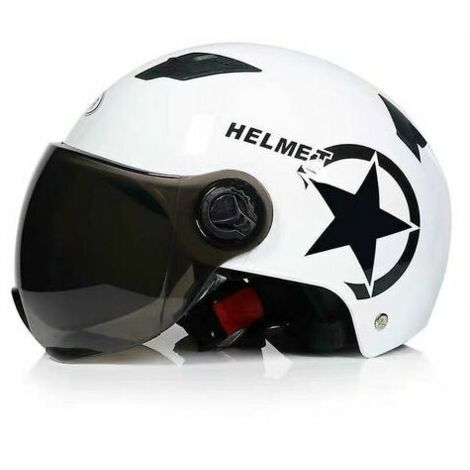 Casque Moto/vélo Enfant Demi-coque - Taille Unique 48-55cm, Visière Solaire, Homologué DOT/ECE, Léger (650g), Pour 2 à 14 Ans