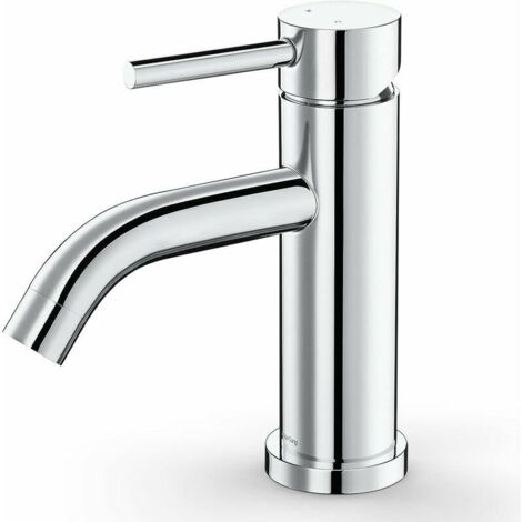Ulisem Robinet de salle de bain en acier inoxydable chromé, robinet mélangeur d'eau chaude et froide, facile à installer, dimensions hauteur 18,5 cm, longueur 19,3 cm.