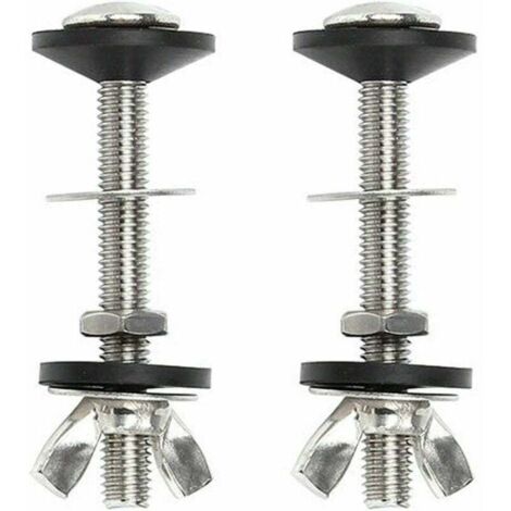 Ulisem de 2 boulons de réservoir de chasse d'eau en acier inoxydable, fixation universelle pour cuvette de WC facile à installer (1/2)