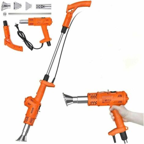 Ulisem Brûleur de mauvaises herbes électrique avec fonction de pistolet à air chaud et allume-charbon, pour jardin, barbecue, bricolage, couleur orange foncé.