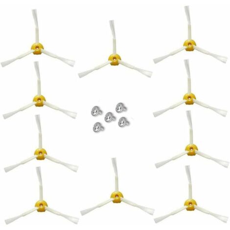 Ulisem Brosse latérale pour irobot Roomba Série 500 600 700 (Rouge, 10 pcs Brosse latérale à 3 bras) (1/5)