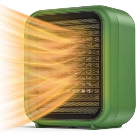 Mini Radiateur Céramique Victop 800W Radiateur electrique 2 Niveaux de Puissance mini radiateur soufflant électrique avec vent chaud protection contre la surchauffe et le renversement (Vert) (1/4)