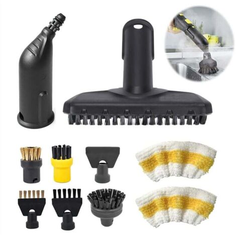 Ensemble D'Accessoires 10 Pièces pour Nettoyeurs Vapeur SC1, SC2, SC3, SC4, SC5 - Comprend des Buses, Brosses et Chiffons (1/4)