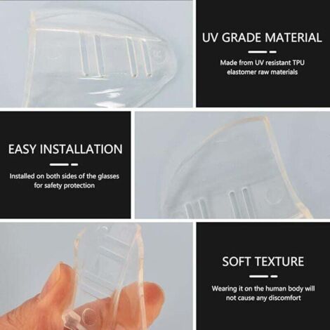 40 Paires De Protections Latérales Pour Lunettes De Sécurité - En TPU Transparent, S'adaptent à La Plupart Des Modèles (taille M-L)