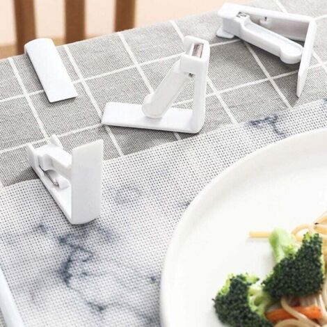 4 Pinces à Nappe En Métal - Design Rose - Acier Inoxydable - Pour Table, Pique-nique, événements