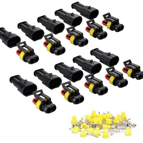 10 pièces Voiture Étanche Connecteur Électrique, connecteur 2 broches, connecteur de câble Automobile, pour voiture camion moto (1/3)