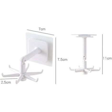 2 Pièces Porte Ustensiles Cuisine,Support Ustensiles Cuisine avec 6 crochets,sans perçage Rangement Organiseur Rack pour cuisine/Bains (blanc) | Leroy Merlin