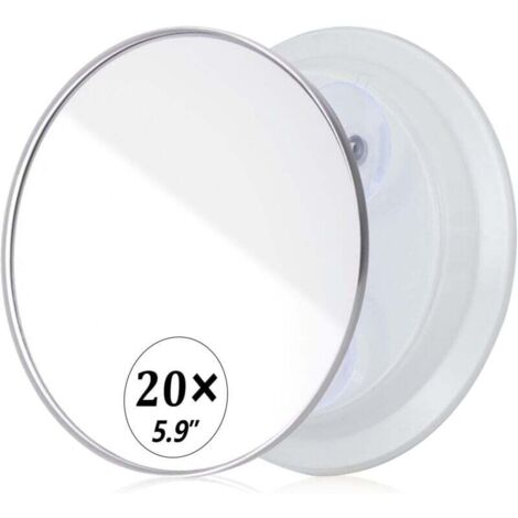 Miroir grossissant x20, Miroir grossissant x20, Ventouse , comme Miroir de Maquillage mganifiant, Miroir de Poche pour Maquillage des 150mm Blanc