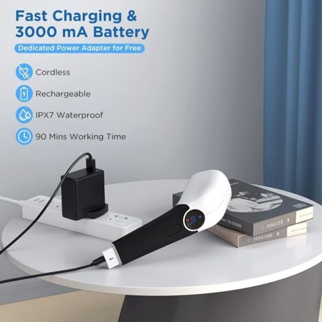 Coovee Brosse Electrique Nettoyage Rotative, Messages Vocaux Brosse Perceuse Nettoyage Sans Fil Avec 8 Tetes De Brosse Electric Spin Scrubber Avec Poignee Reglable De 137cm Pour Salle De Bain Cuisine