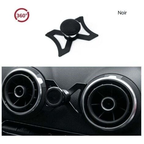 Support de téléphone de voiture - Pour Audi A3 S3 RS3 8V 2012-2016 - Support de grille d'aération - 360 Rotatif - GPS - Noir (1/4)