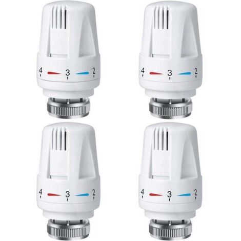 Tête thermostatique de radiateur PCS, tête de thermostat de radiateur TRV M30 x 1,5, vanne thermostatique de radiateur, vannes de radiateur de radiateur pour système de chauffage pour la maison et le (1/4)