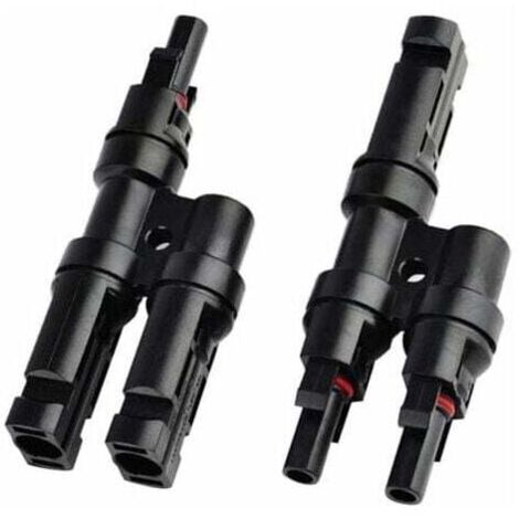 Connecteurs de Branchement MC4 pour Panneaux Solaires - Raccord en T / Y pour Distribution de Câbles (1/4)