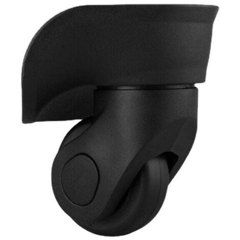 Paire de roulettes de valise universelles de rechange durables en caoutchouc silencieux multidirectionnelles pour roues de réparation de rechange valise bagages (2pcs)Grand noir (1/4)