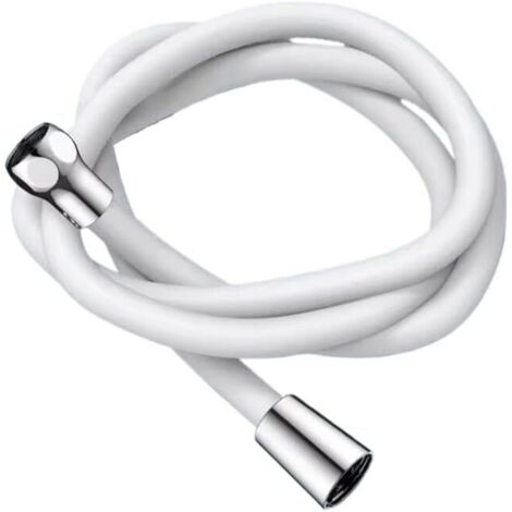Tuyau de douche en silicone de 1,5 m, flexible et pouvant être courbé à volonté, antidéflagrant et étanche, accessoire de robinet de douche, blanc, 2 cm (1/5)