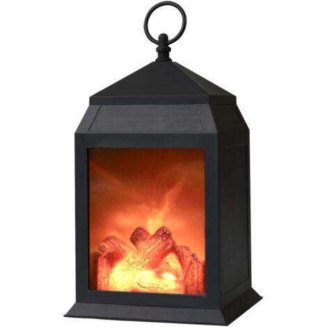 Lanternes de cheminée LED simulée alimentée par USB et piles, lumière sans flamme avec flamme simulée, lampe décorative de table, mini accessoire de cheminée pour une décoration intérieure chaleureuse (1/4)