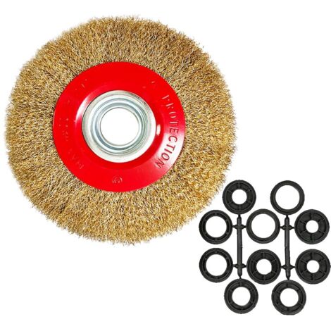Brosse circulaire en acier pour le nettoyage des meuleuses, diamètre 150 mm avec adaptateur (1/3)