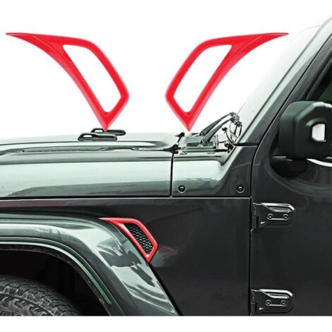 Autocollant de garniture d'échappement ABS rouge pour Jeep JL Wrangler 2018 2019 2020 Jeep Wrangler Accessoires (1/4)