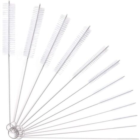 12pcs Tube Brosse de Nettoyage, Brosse de Nettoyage Tube pour Bouteille en Verre Bébé Biberon Bouilloire Clavier, Tuyau Brosses de Nettoyage (1/4)