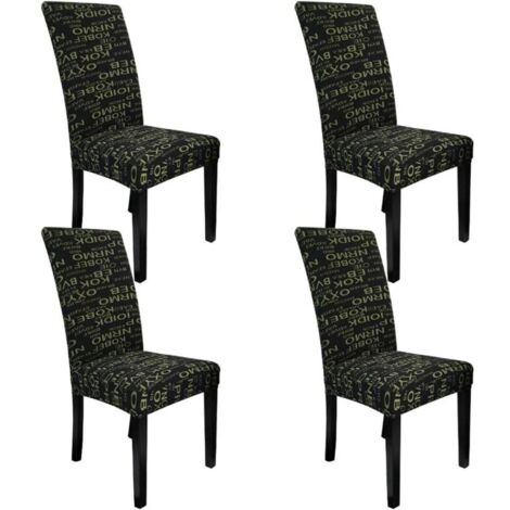 4 housses de chaise universelles extensibles et lavables en Lycra pour salle à manger (1/4)